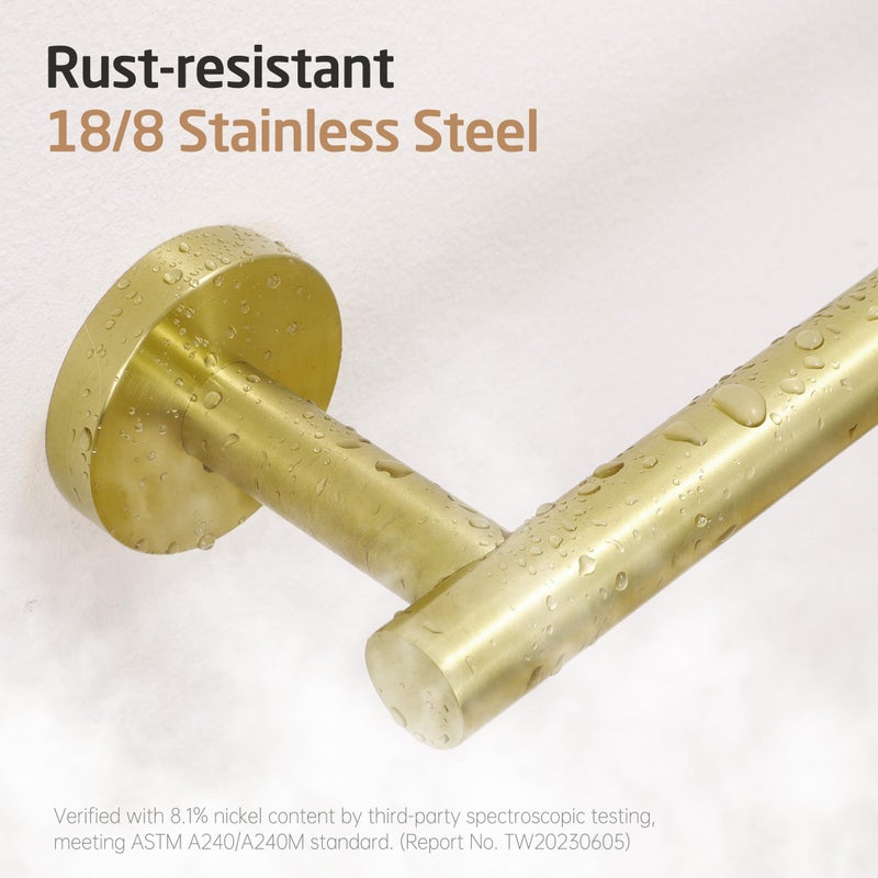 KES Bathroom Toilet Paper Holder 2 Pack SUS304 Stainless Steel Rustproof Toilet Roll Holder Dispenser Wall Mount Brushed Gold, A2175S12-BZ-P2 - Image 2